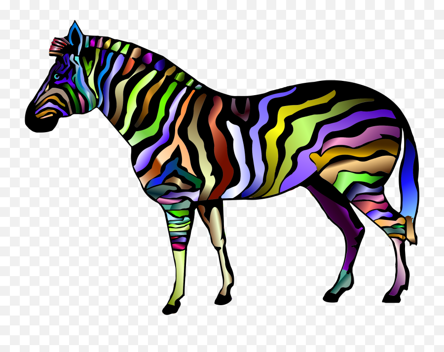 Number 6 Clipart Zebra Print Number 6 Zebra Print - Zebra In Coloured Stripes Emoji,Zebra Clipart