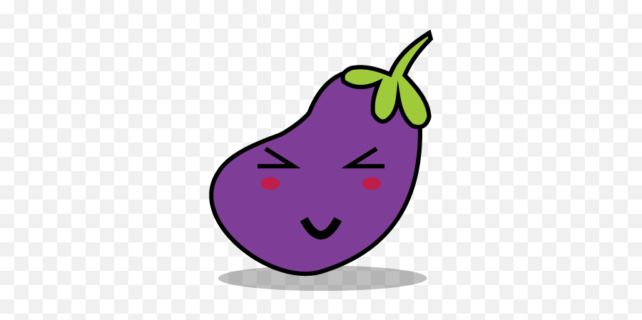 Cute Purple Eggplant Fruit Sticker - Happy Emoji,Eggplant Clipart