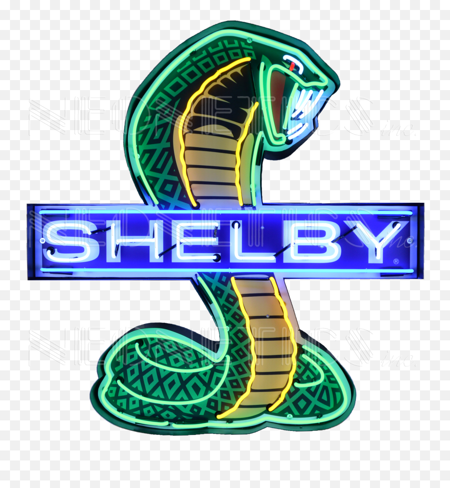 Shelby Cobra Neon Sign Clipart - Neon Shelby Sign Emoji,Neon Logo