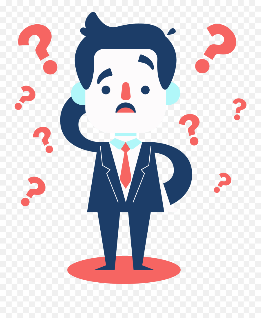 Question Suit Guy - Clipart Man With Question Mark Questioning Png Emoji,Question Marks Clipart