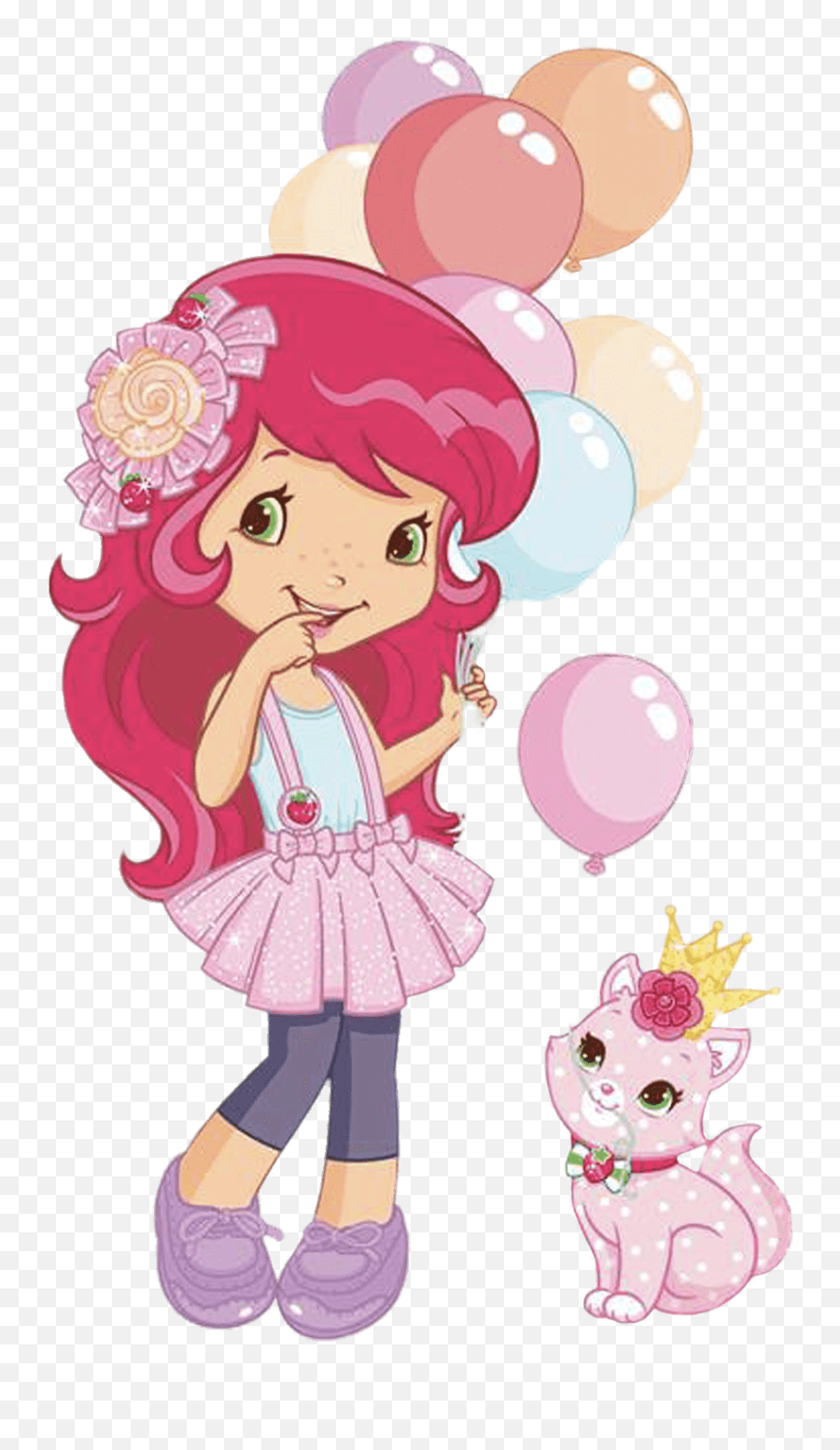 Check Out This Transparent Strawberry Shortcake - Balloons Strawberry Shortcake Cartoon Png With Balloon Emoji,Pink Balloons Png