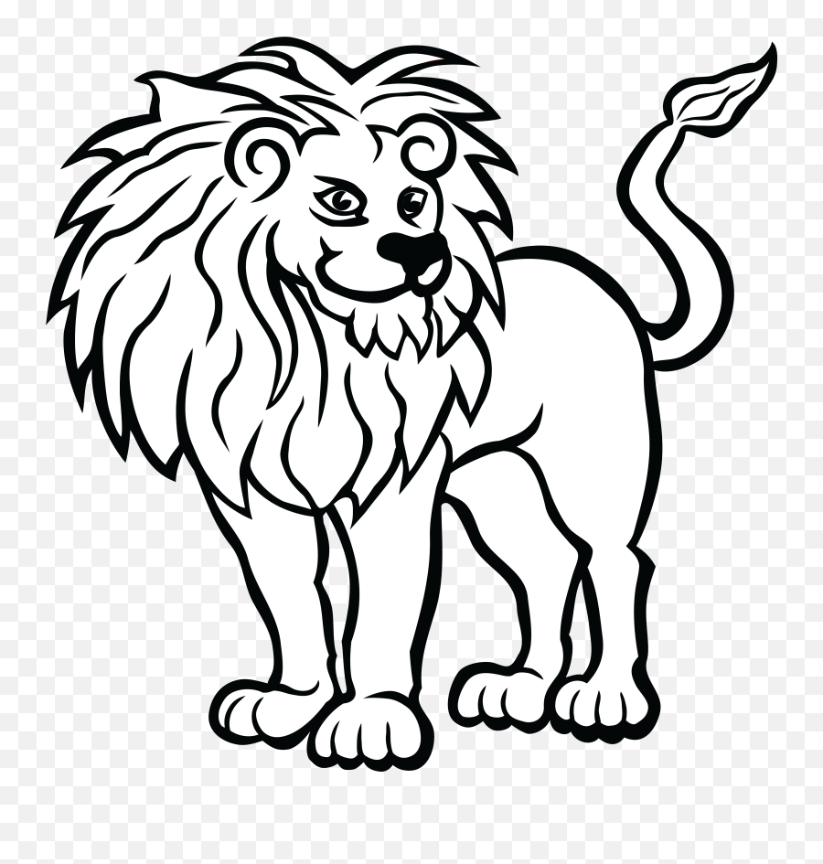 Free Clipart Of A Lion - Zoo Animals Coloring Pages Lion Black And White Png Emoji,Zoo Clipart