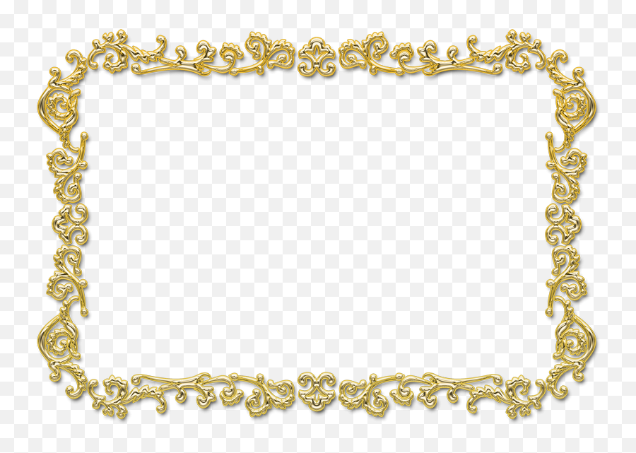 Rectangular Gold Photo Frame Png - Decorative Emoji,Gold Frame Png