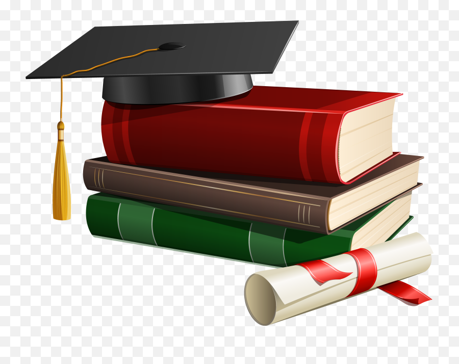 Graduation Cap Clipart Free Download - Graduation Cap With Books Png Emoji,Graduation Cap Clipart