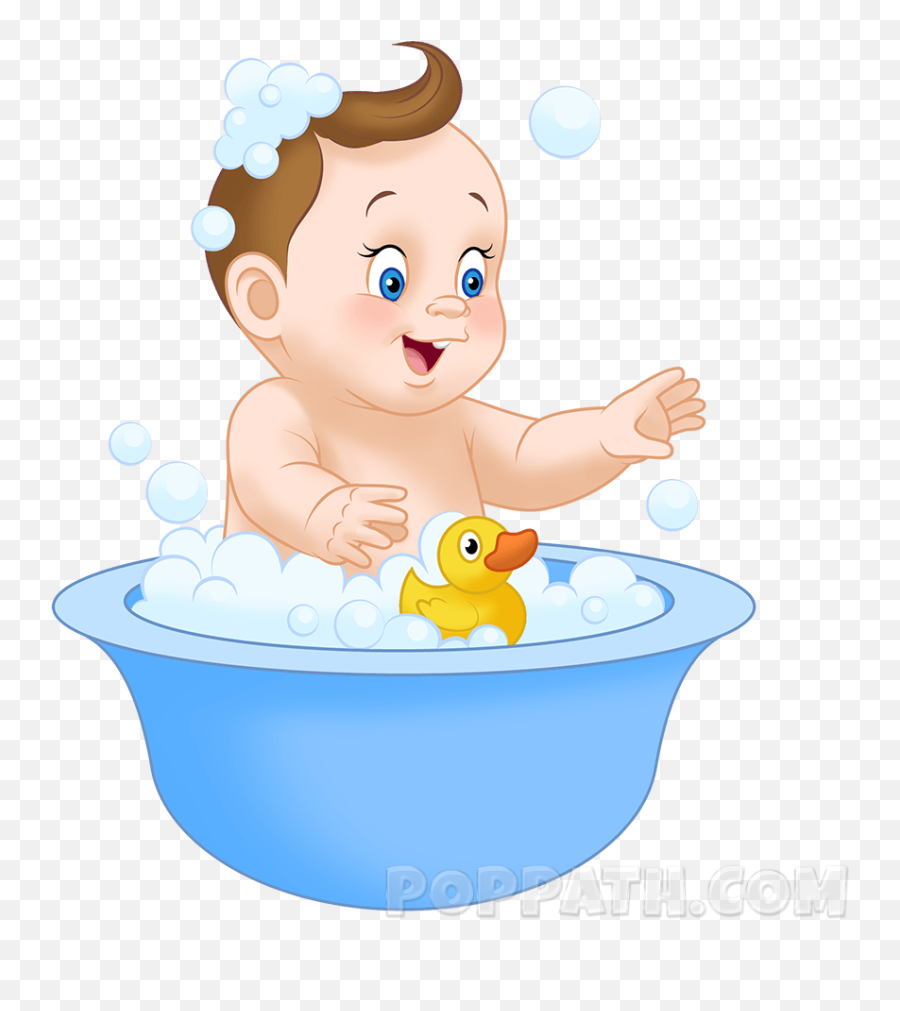 Baby Bath Clipart - Baby In The Tub Clipart Emoji,Bath Clipart