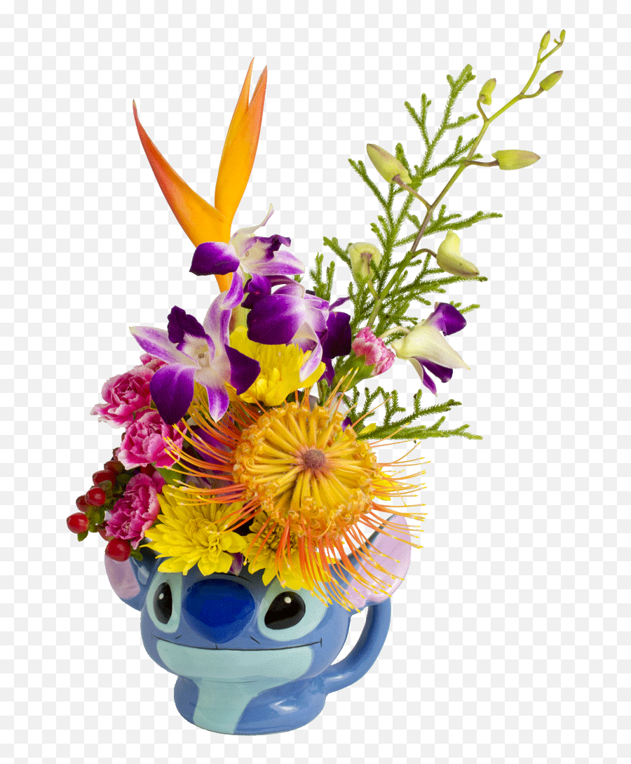 S Stitch Flower Mug Designed By Award Winning - Lilo And Emoji,Flower Arrangement Clipart