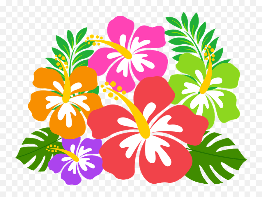 Hibiscus Flowers Clipart - Clipart Hibiscus Emoji,Flower Clipart