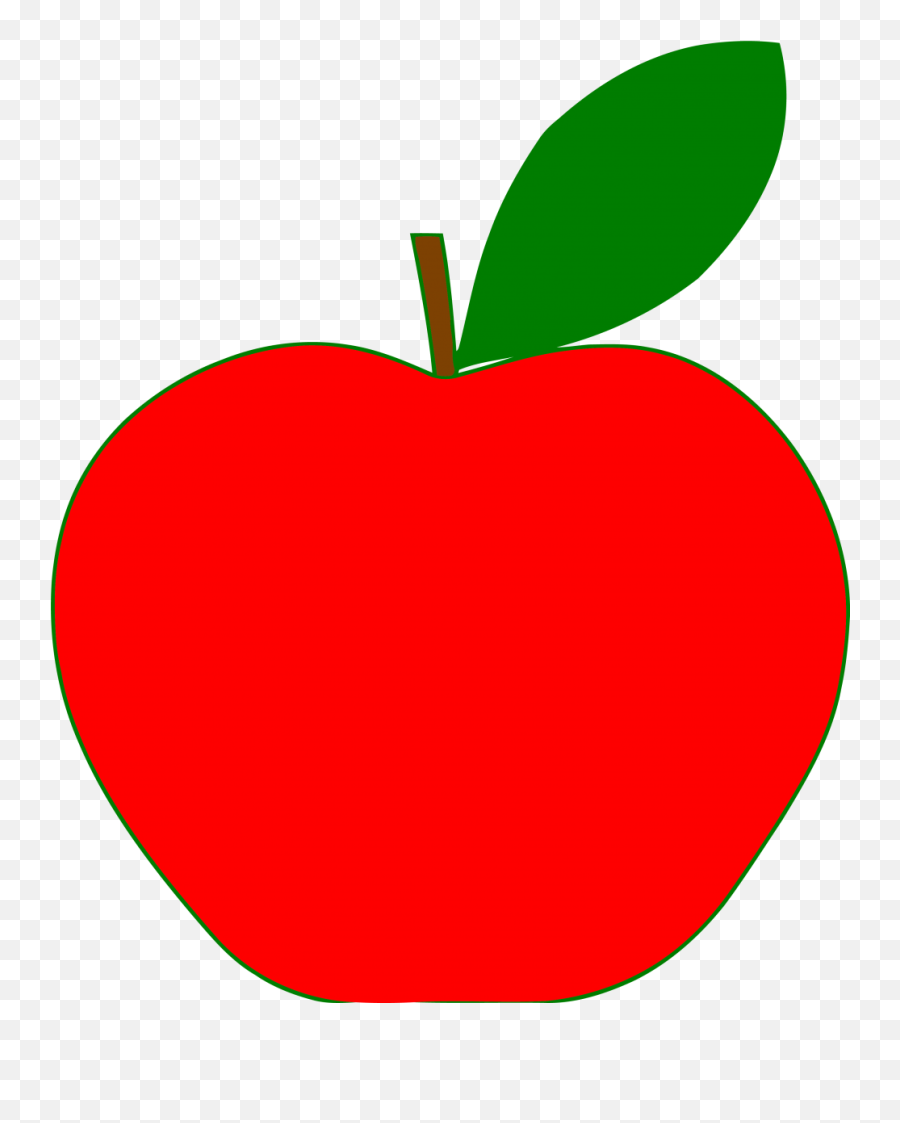 Green Outline Red Apple Clipart Png - Clipart Red Apple Drawing Emoji,Apple Transparent