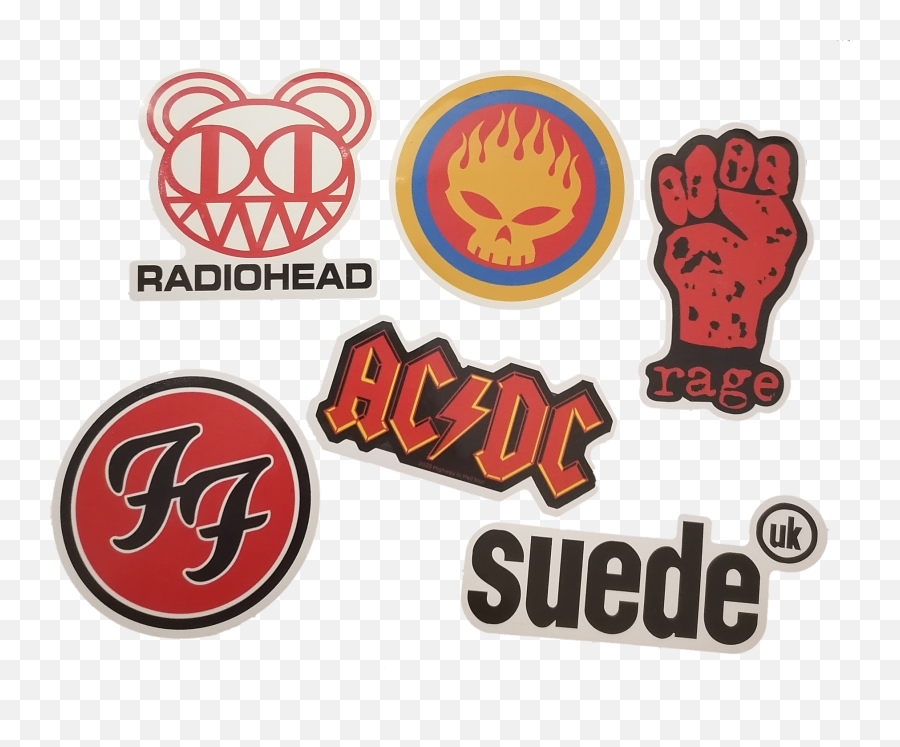 Rock Rockmusic Suede Acdc Rage Sticker By Linn - Language Emoji,Radiohead Logo