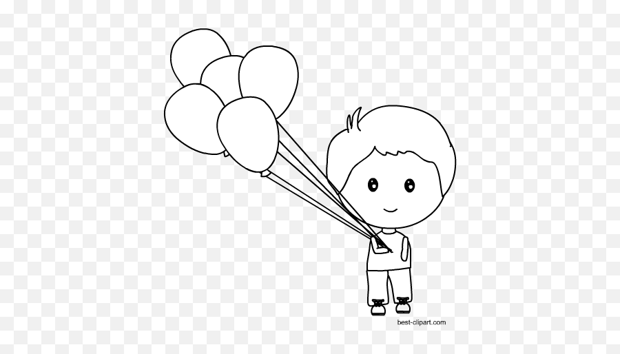 Download Hd Svg Library Library Black And White Balloons - Fictional Character Emoji,Balloons Clipart