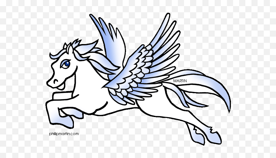 Phillip Martin Clip Art Of Pegasus - Pegasus Clipart Emoji,Language Arts Clipart