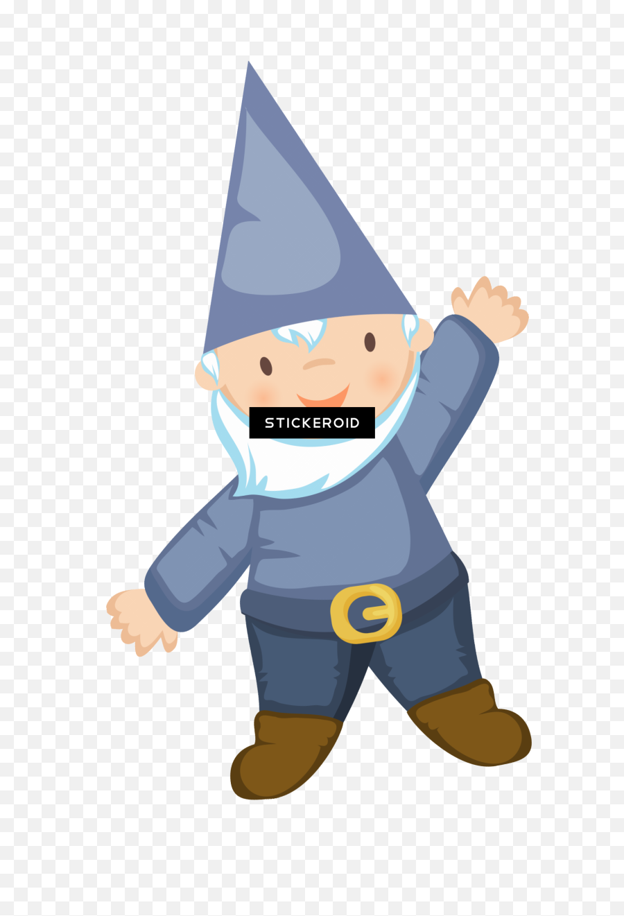 Gnome Cartoon Transparent Transparent - Blue Hat Gnome Clipart Emoji,Gnome Transparent