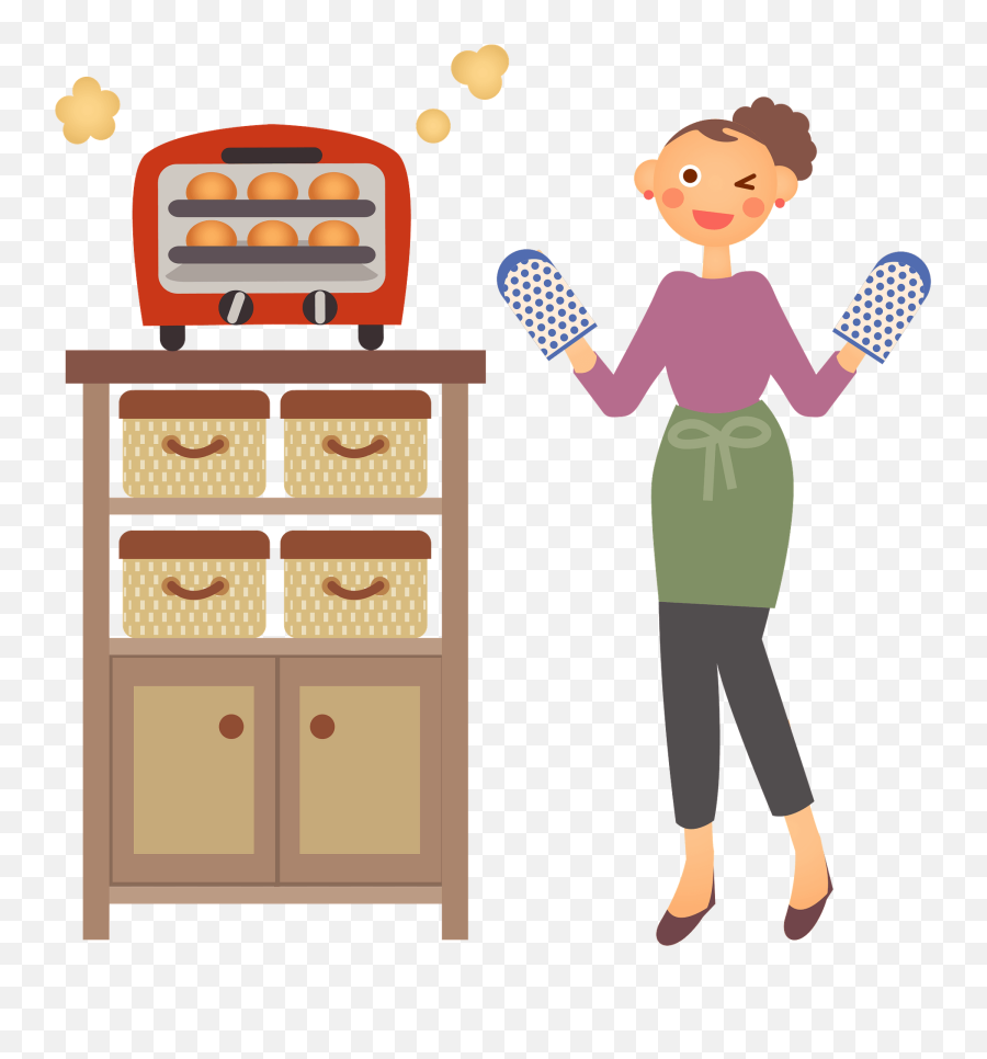 Woman Is Baking Bread Clipart Emoji,Baking Clipart