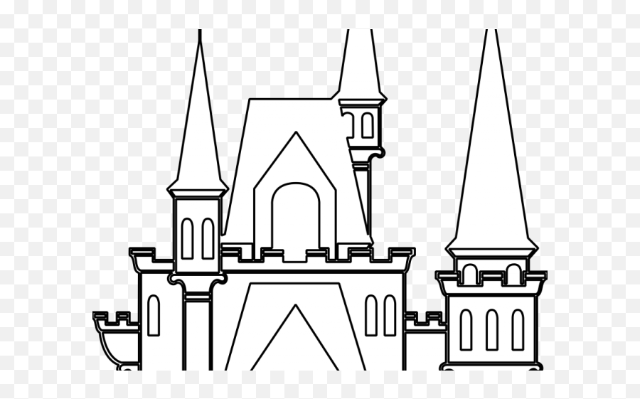 White Cinderella Castle Clipart Png - Disney Castle Black And White Clipart Emoji,Disneyland Clipart