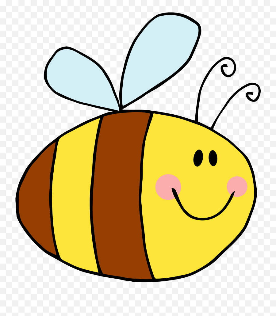 Cartoon Colorful Bee Clipart Free Image - Bee Clipart Cute Emoji,Bee Clipart