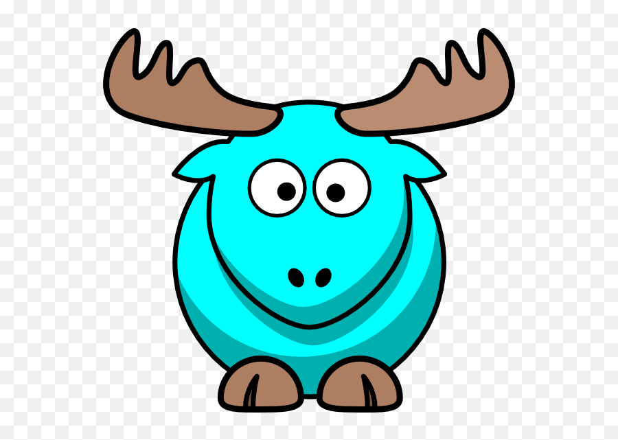 Turquoise Moose Cartoon Clip Art At - Clip Art Emoji,Moose Clipart