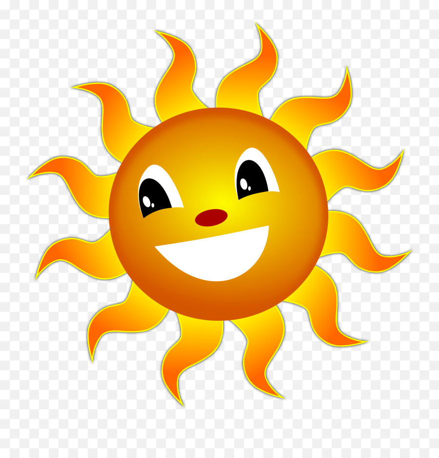 Smiling Yellow Sun In Summer Clipart - Clip Art Emoji,Summer Clipart