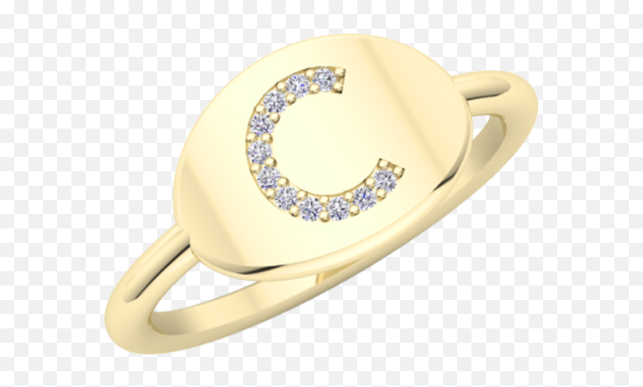 Yellow Gold Diamond Initial Ring - Ml 1526 Lustig Jewelers Emoji,Coffee Ring Png