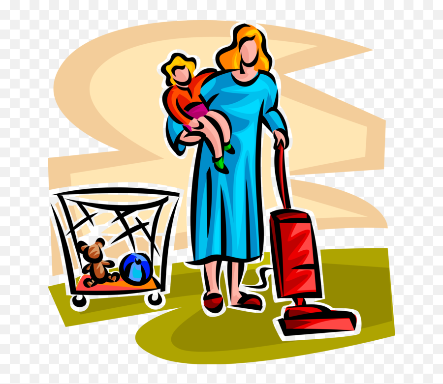 Mother Does Housework With - Mother Doing House Chores Emoji,Look Clipart