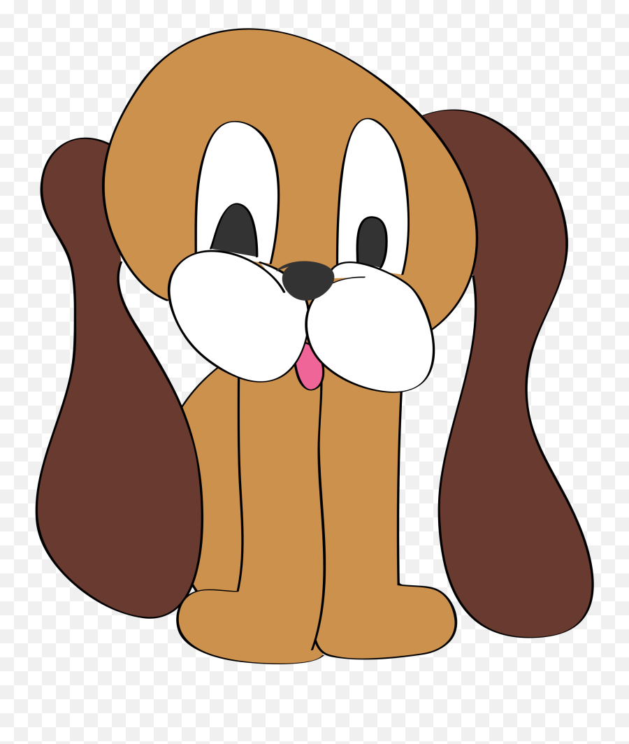 Long Ear Dog Cartoon - Long Ear Dog Clipart Emoji,Ear Clipart