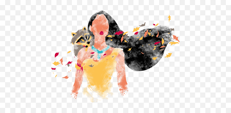 Download Pocahontas And Meeko - Drawing Printed On Shirt Pocahontas And Meeko Drawings Emoji,Pocahontas Png