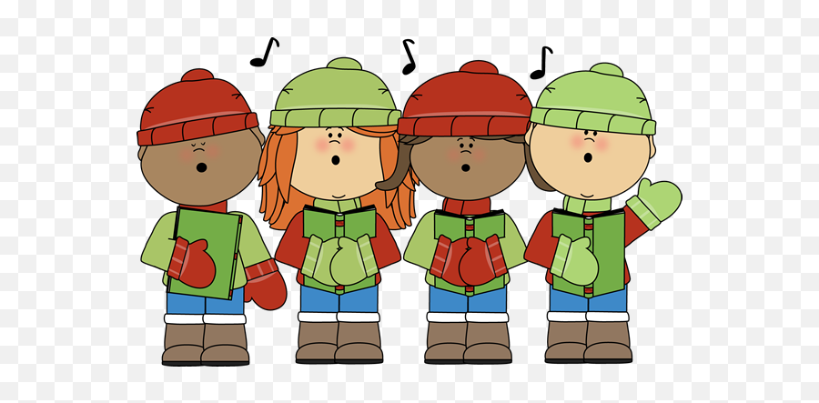 Christmas Clip Art - Kids Christmas Carolers Clipart Emoji,Christmas Clipart
