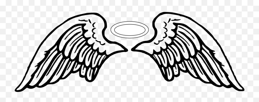 Angel Wings Tattoo Halo Png - Angel Wings Clip Art Emoji,Halo Png