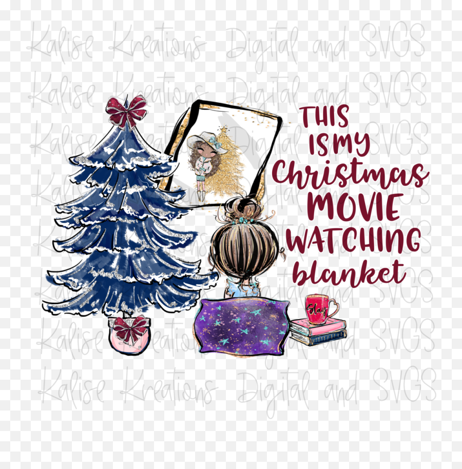 Christmas Movie Watching Blanket - Movie Watching Blaket Png Emoji,Blanket Png