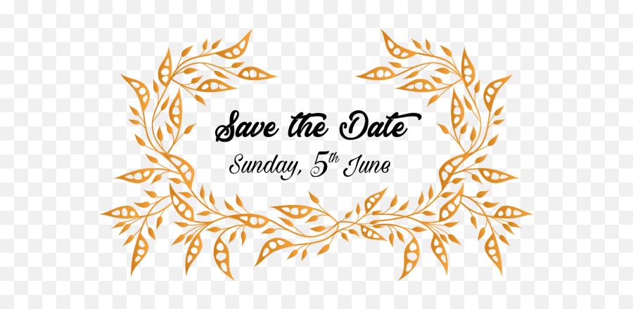 Golden Save The Date For Wedding Invitation Wedding - Save Wedding Invitation Png File Emoji,Save The Date Clipart