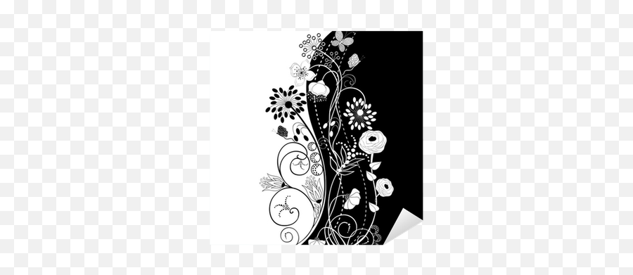 Black And White Flowers Sticker U2022 Pixers - We Live To Change Back And White Shower Curtains Emoji,White Flowers Png