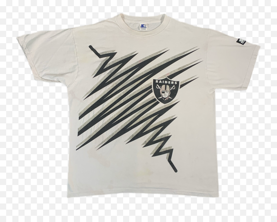 Vintage Raiders Starter T - Shirt Short Sleeve Emoji,Raider Nation Logo