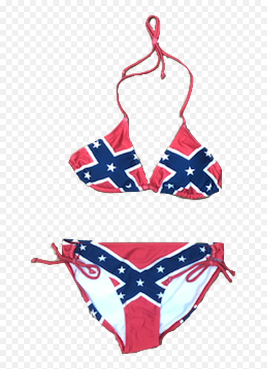 Confederate Flag String Bikini - Woman Rebel Flag Swimsuit Emoji,Rebel Flag Png