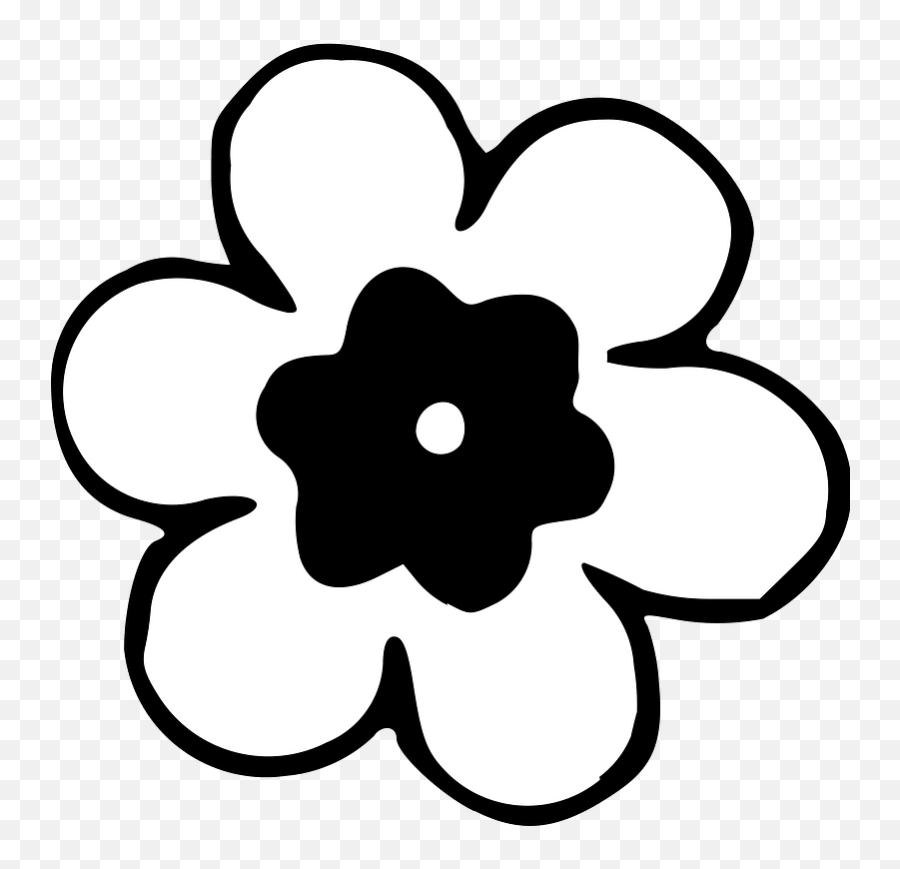 Black And White Flower Clipart Free Download Transparent Emoji,White Flower Transparent