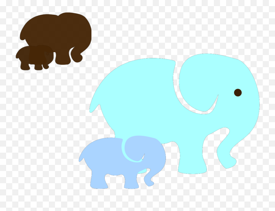 Blue Elephant Mom U0026 Baby Svg Vector Blue Elephant Mom Emoji,Baby Elephants Clipart