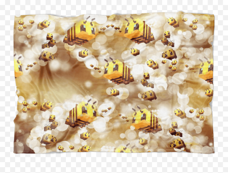 Minecraft Feece Blanket Minecraft Bees Hoildays Bokeh Yellow Blanket Emoji,Gold Bokeh Png