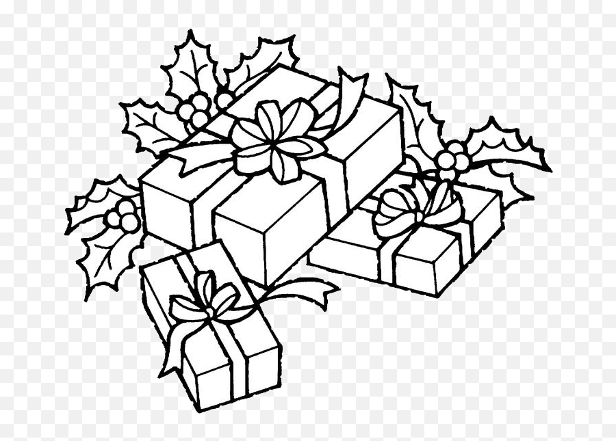 Gifts Clipart Outline Gifts Outline Transparent Free For - Christmas Symbols Colouring Page Emoji,Presents Clipart