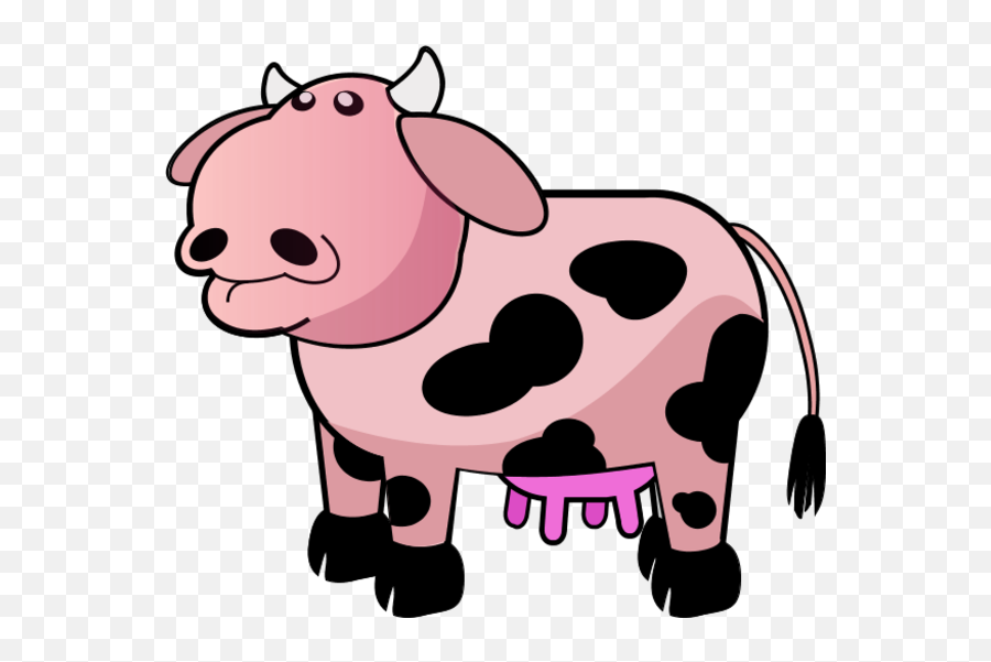 Pink Cow Cartoon Comic Vector Clip - Clip Art Cow Cartoon Emoji,Cow Face Clipart