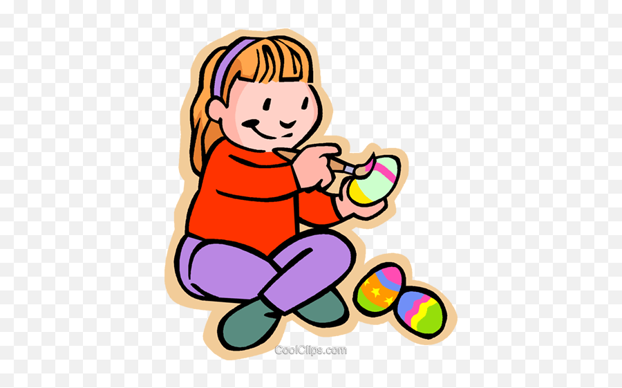 Painting Easter Eggs Royalty Free Vector Clip Art - Painting Easter Eggs Clipart Emoji,Easter Eggs Clipart
