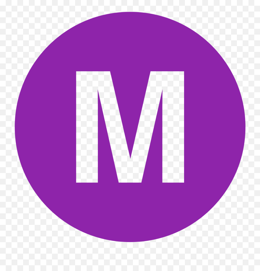 Eo Circle Purple Letter - Letter M In A Circle Black Emoji,M & M Logo