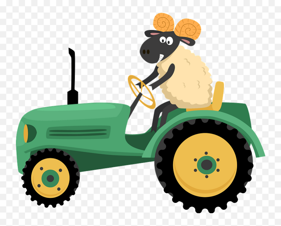 Ram And Tractor Clipart - Blue Tractor Clipart Cartoon Emoji,Ram Clipart