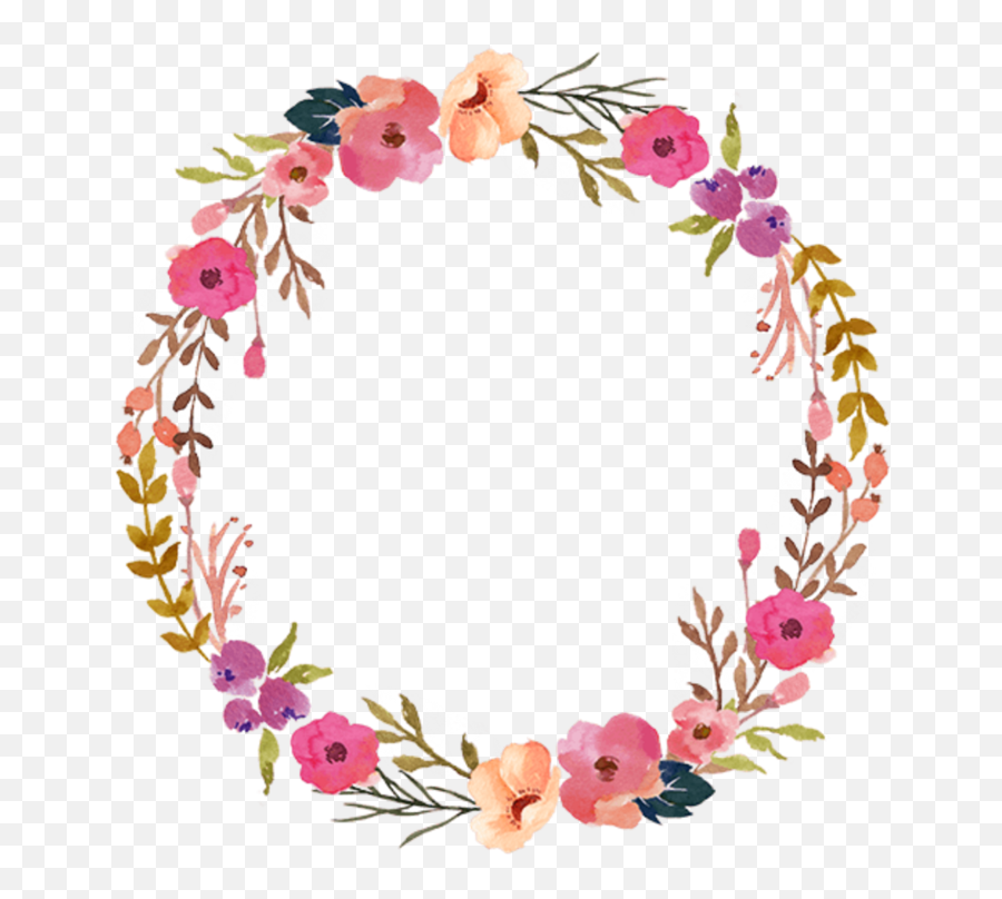 Floral Wreath Png - Watercolor Flowers Wreath Png Emoji,Wreath Png