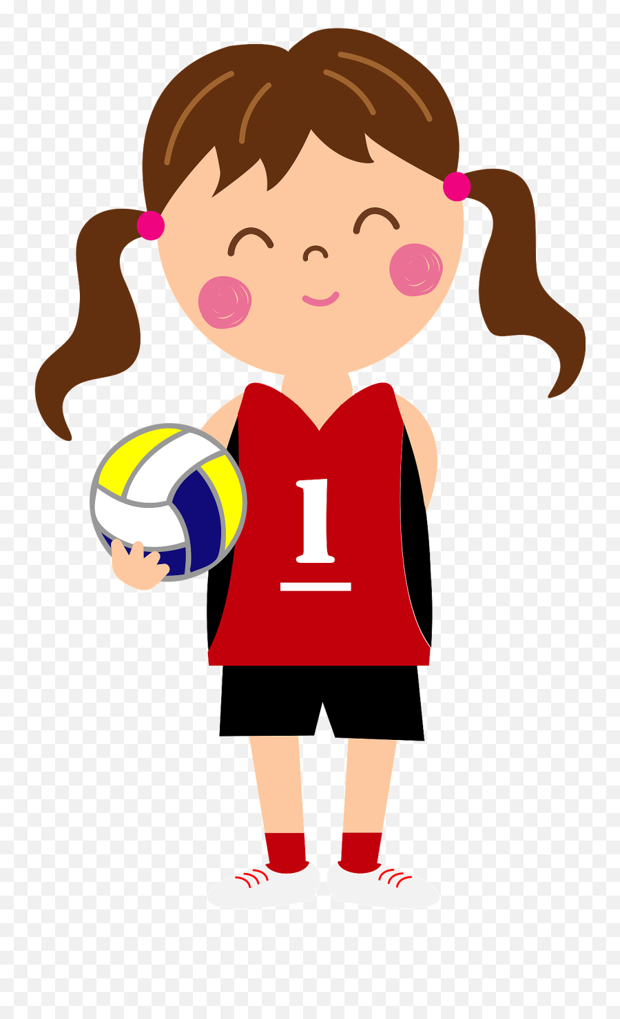 Girl With Volleyball Clipart - Girl With Volleyball Clipart Emoji,Volleyball Clipart
