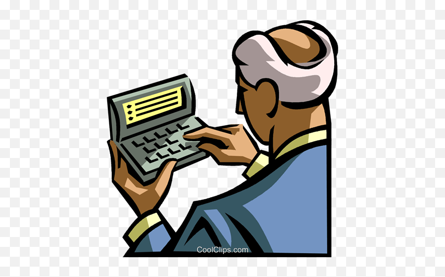 Businessman Using A Digital Organizer Royalty Free Vector Emoji,Organizing Clipart