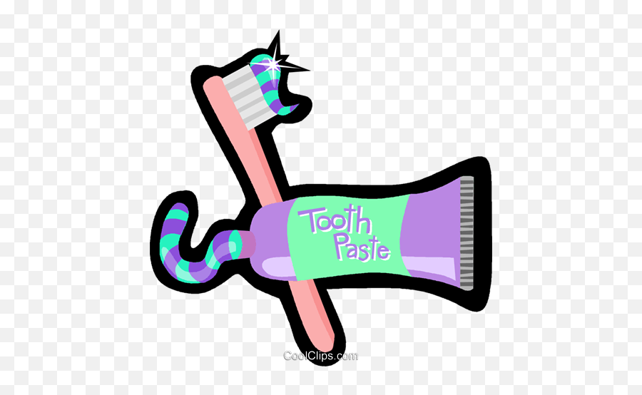 Toothbrush And Toothpaste Royalty Free Vector Clip Art - Ilustração Escova De Dente Emoji,Toothbrush Clipart