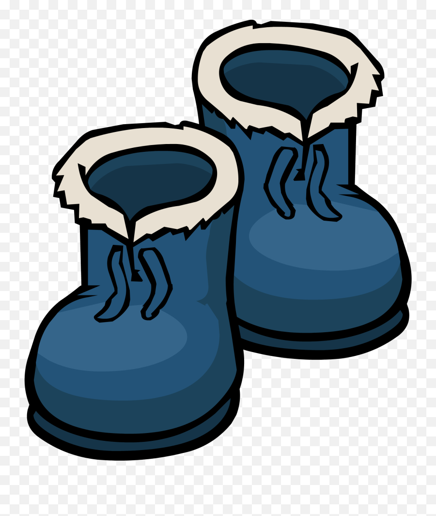 Blue Winter Boots Club Penguin Wiki Fandom - Snow Boots Snow Boots Clipart Transparent Emoji,Winter Clipart Black And White