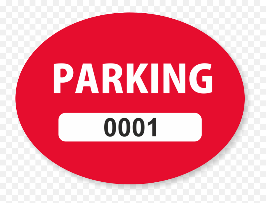 Red Numbered Oval Parking Decal Signs - No Parking Emoji,Red Oval Png