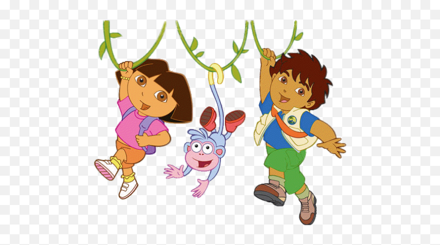 We Have Found A Great Dora Diego And Boots In The Jungle Png - Dora Y Diego Png Emoji,Jungle Png