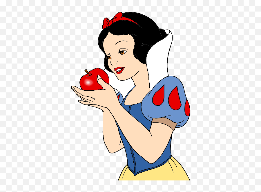 Snow White With Apple - Clip Art Library Snow White With Apple Transparent Background Emoji,Apple Clipart Black And White