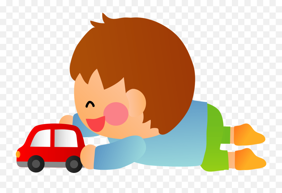 Boy Is Playing With A Mini Car Clipart Free Download - Child Playing With Car Clip Art Emoji,Cars Clipart
