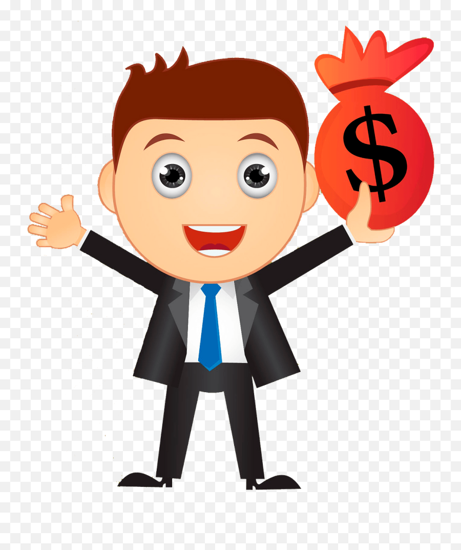 Businessman With Money Bag Clipart - Happy Emoji,Money Bag Clipart